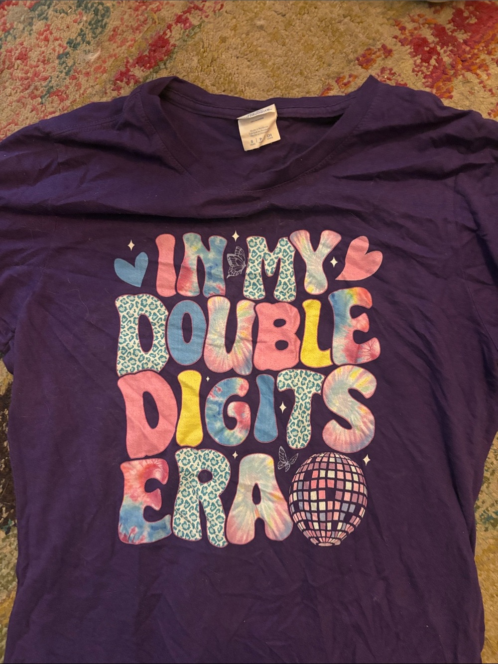 Kids Purple Graphic Tee - 'In My Double Digits'
